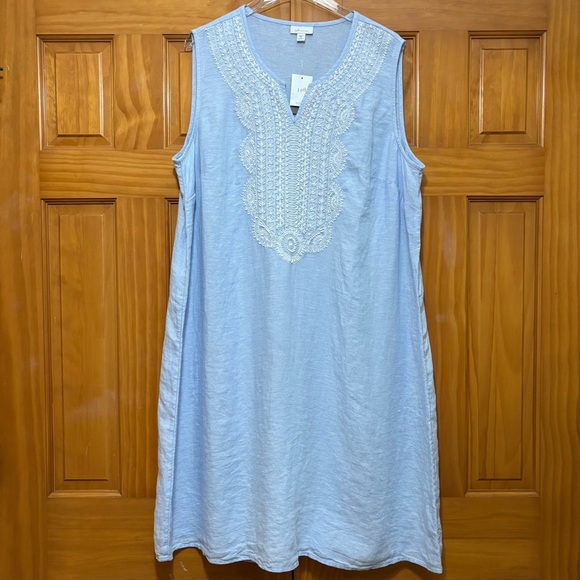 J. Jill Light Blue Linen Dress Size 2X NWT - Picture 1 of 14